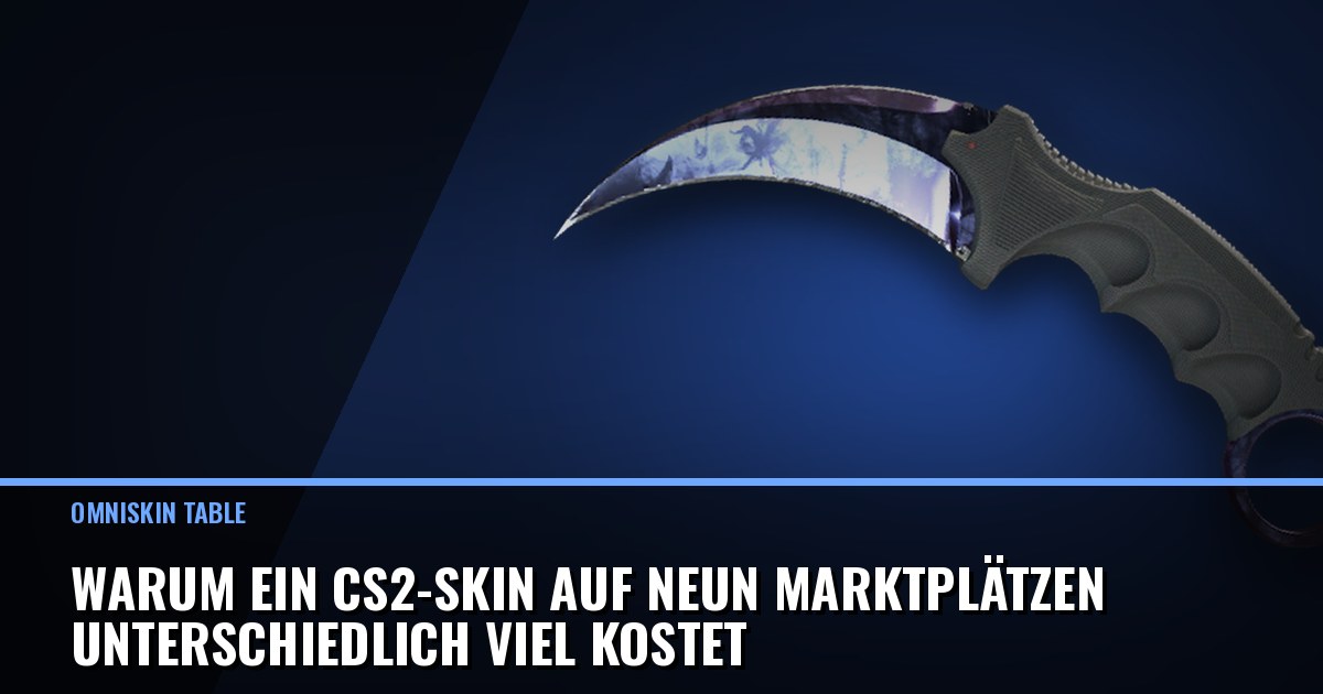 Warum ein CS2-Skin auf neun Marktplätzen unterschiedlich viel kostet