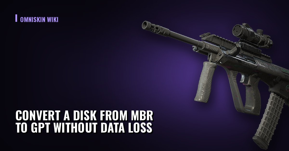 Convert a Disk from MBR to GPT Without Data Loss